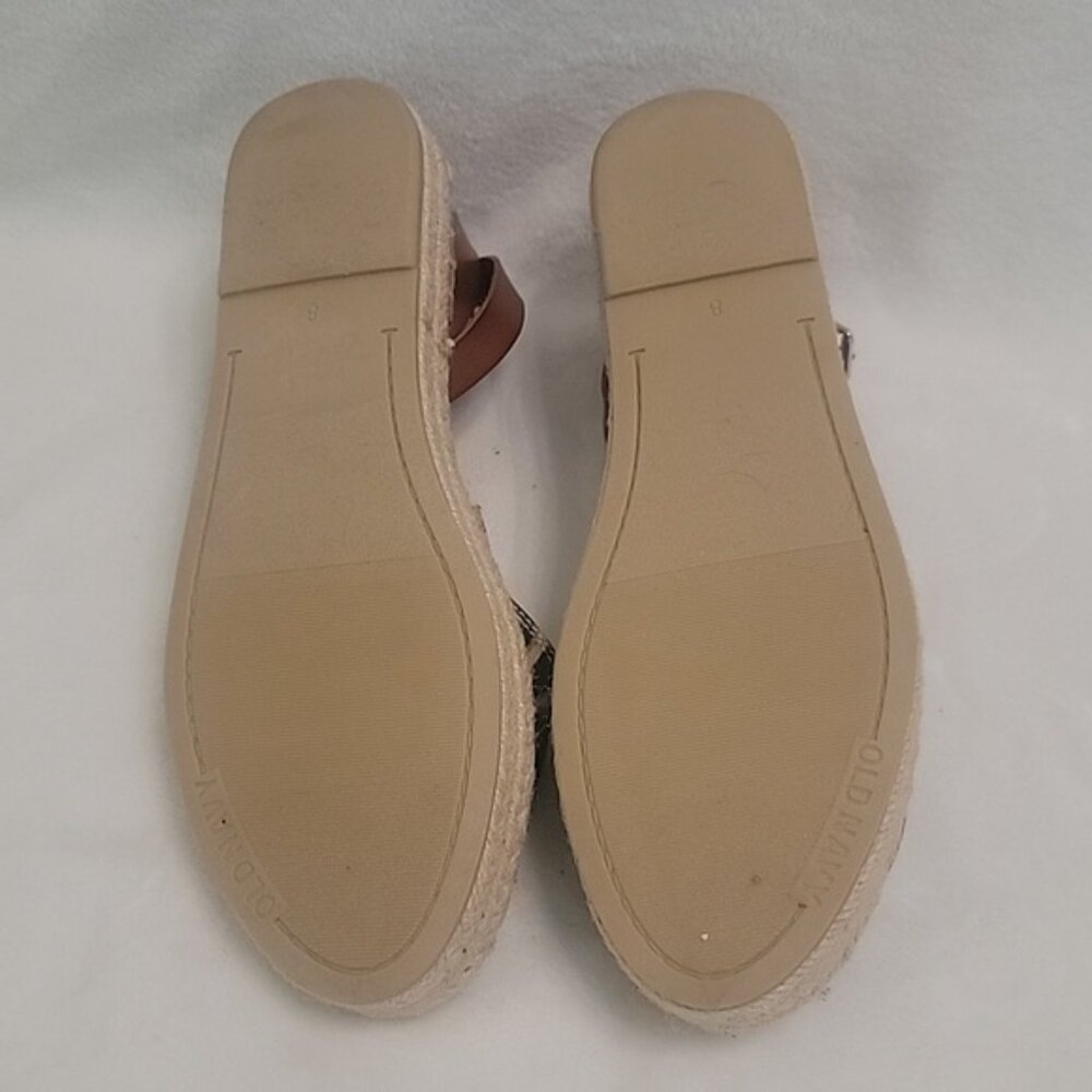 Old Navy Black Brown Animal Print Espadrilles Size  8 - Picture 10 of 10